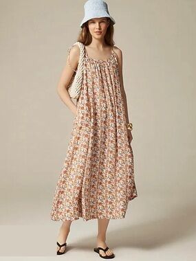 J. Crew Floral Ramie Maxi Dress